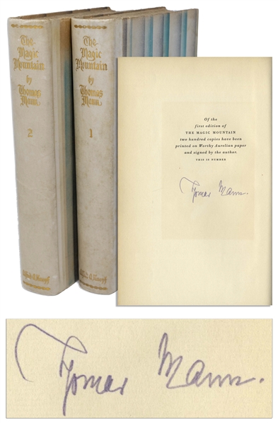 Thomas Mann Signed Limited First U.S. Edition of ''The Magic Mountain'' -- The Novel That Helped Earn Mann His Nobel Prize in Literature